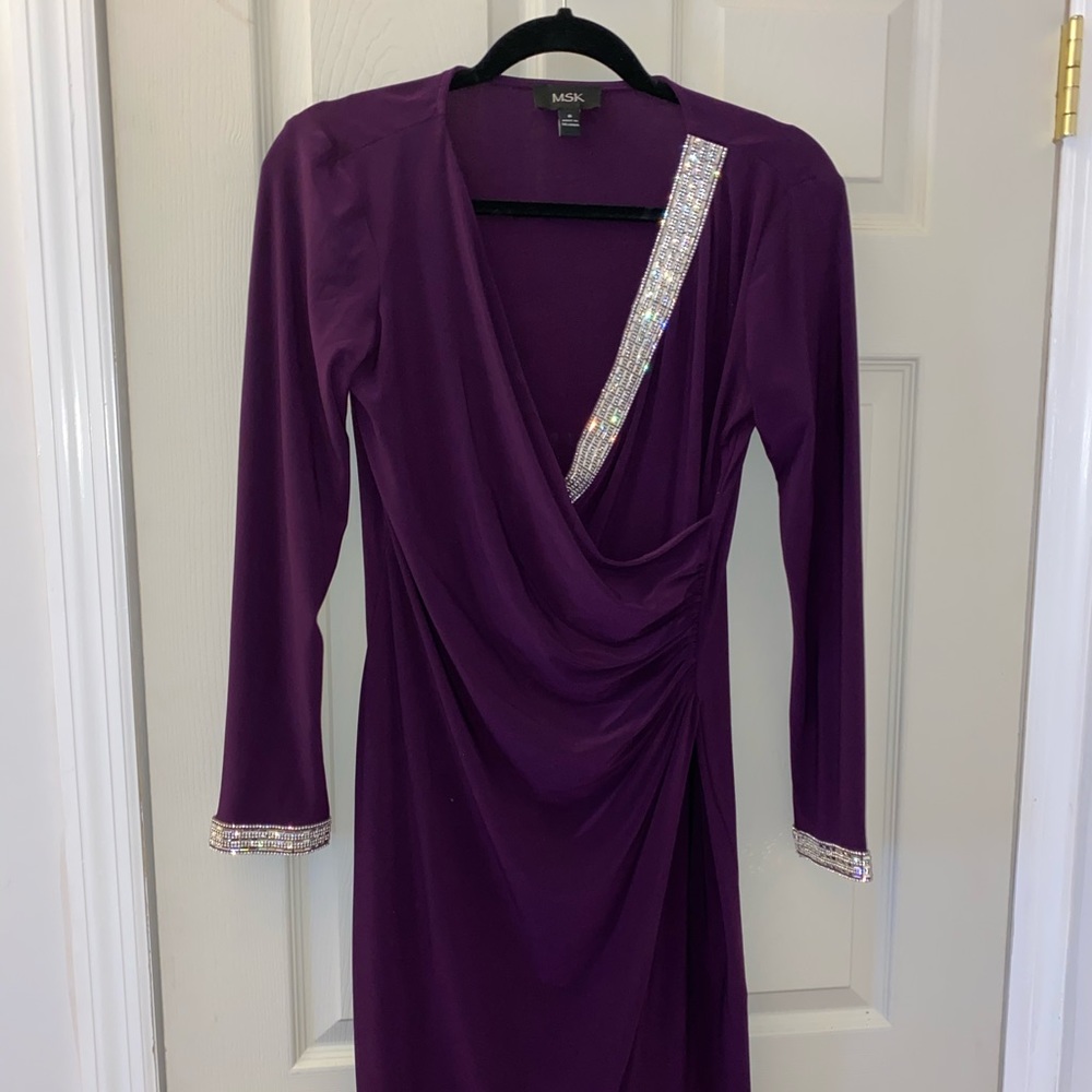 MSK purple wrap dress